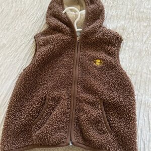 Brown Sherpa Hooded Vest